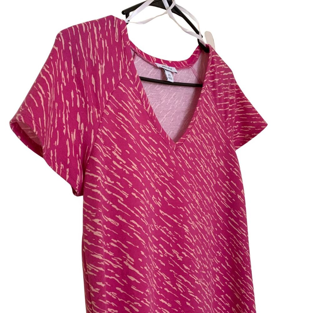 Nine West Pink Patterned Short Sleeve V-Neck A-line Midi Dress NWT Size XS - Picture 2 of 8